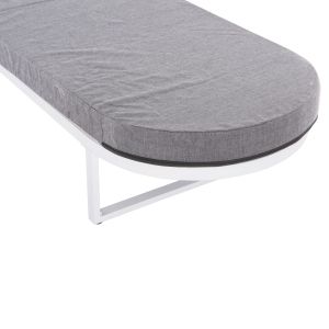 Chaise longue Mallow Hm10715.01 white aluminum and gray cushion 198x71x40.5-103hcm.