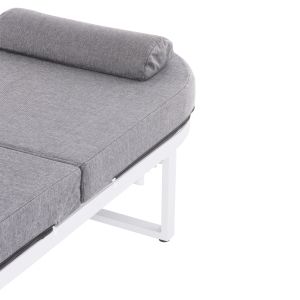 Chaise longue Mallow Hm10715.01 white aluminum and gray cushion 198x71x40.5-103hcm.