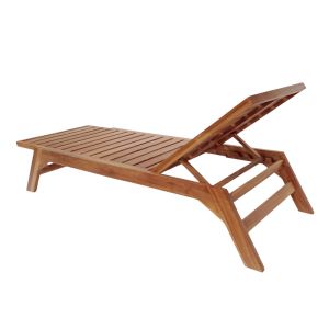 Chaise longue Melop teak in natural shade 200x70x35cm