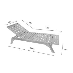 Chaise longue Melop teak in natural shade 200x70x35cm