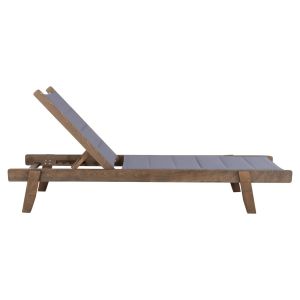 Milos chaise longue Hm10685.02 beech in walnut-gray textile cushion cover 204x65x92.5 cm.