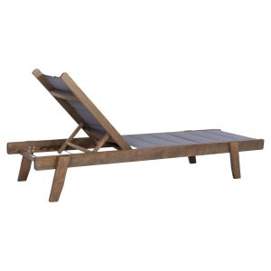 Milos chaise longue Hm10685.02 beech in walnut-gray textile cushion cover 204x65x92.5 cm.