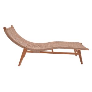 Chaise longue Rebelise natural teak wood and natural rope 60x180x85cm