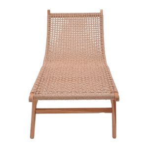 Chaise longue Rebelise natural teak wood and natural rope 60x180x85cm