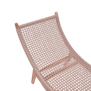 Chaise longue Rebelise natural teak wood and natural rope 60x180x85cm