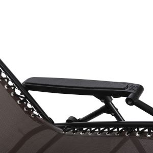Relaxcompanion chaise longue brown textile-black metal 67x145x110hcm Hm5095,13