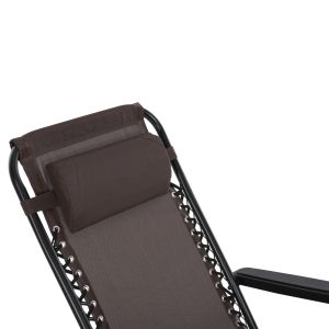 Relaxcompanion chaise longue brown textile-black metal 67x145x110hcm Hm5095,13