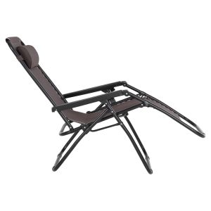 Relaxcompanion chaise longue brown textile-black metal 67x145x110hcm Hm5095,13