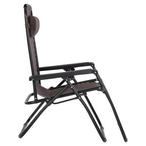 Relaxcompanion chaise longue brown textile-black metal 67x145x110hcm Hm5095,13