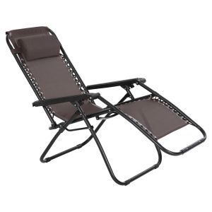 Relaxcompanion chaise longue brown textile-black metal 67x145x110hcm Hm5095,13