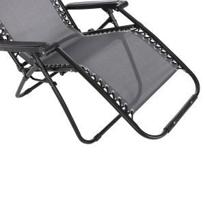 Relaxcompanion chaise longue gray textile-black metal 67x145x110hcm Hm5095,11