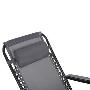 Relaxcompanion chaise longue gray textile-black metal 67x145x110hcm Hm5095,11