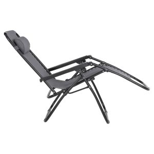 Relaxcompanion chaise longue gray textile-black metal 67x145x110hcm Hm5095,11
