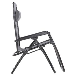 Relaxcompanion chaise longue gray textile-black metal 67x145x110hcm Hm5095,11