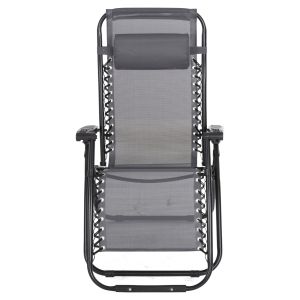Relaxcompanion chaise longue gray textile-black metal 67x145x110hcm Hm5095,11