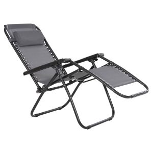 Relaxcompanion chaise longue gray textile-black metal 67x145x110hcm Hm5095,11
