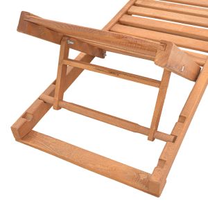 Chaise longue Specta solid beech in walnut color 60x190x50cm