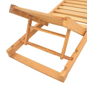 Specta chaise lounge made of solid beech wood in natural color 60x190x50cm