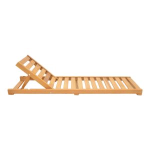 Specta chaise lounge made of solid beech wood in natural color 60x190x50cm