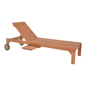 Sun lounger Sunnie meranti wood in natural shade 200x65x35cm