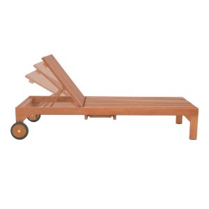 Sun lounger Sunnie meranti wood in natural shade 200x65x35cm
