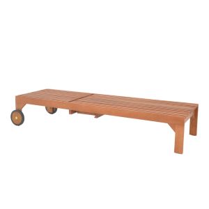 Sun lounger Sunnie meranti wood in natural shade 200x65x35cm