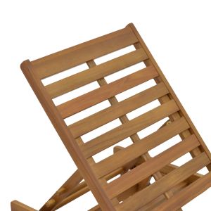 Weylar chaise lounge made of solid acacia wood 60x193x30