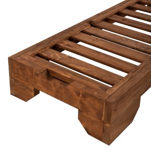 Wooden Heavy Duty Macedonia Chaise Lounge, walnut, 204x77.5x29cm Hm5646.01