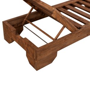 Wooden Heavy Duty Macedonia Chaise Lounge, walnut, 204x77.5x29cm Hm5646.01