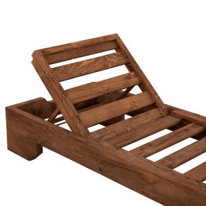 Wooden Heavy Duty Macedonia Chaise Lounge, walnut, 204x77.5x29cm Hm5646.01
