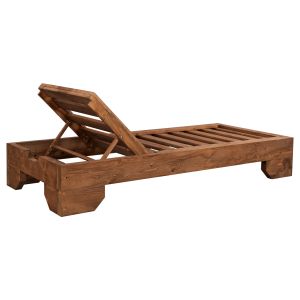 Wooden Heavy Duty Macedonia Chaise Lounge, walnut, 204x77.5x29cm Hm5646.01