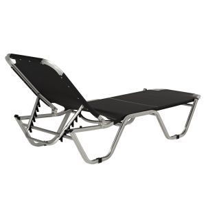 Aluminum chaise longue Waldo black 195x53-60x30cm Hm5071.90