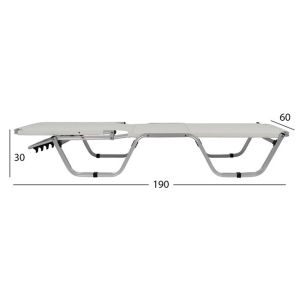 Chaise longue aluminum white 195x53-60x30cm Hm5071,03