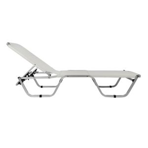 Chaise longue aluminum white 195x53-60x30cm Hm5071,03