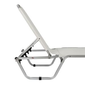 Chaise longue aluminum white 195x53-60x30cm Hm5071,03