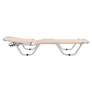 Aluminum sun lounger cream 60x195x30cm Hm5071.60
