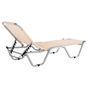 Aluminum sun lounger cream 60x195x30cm Hm5071.60
