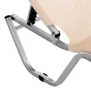 Aluminum sun lounger cream 60x195x30cm Hm5071.60