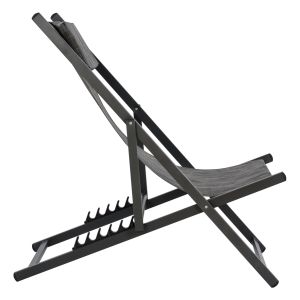 Chaise longue aluminum gray with cushion Hm5076,10 59,5x99x97cm beach/garden