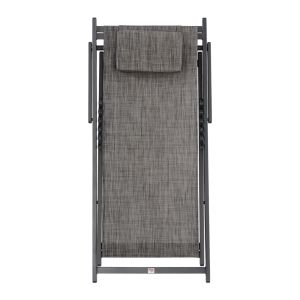 Chaise longue aluminum gray with cushion Hm5076,10 59,5x99x97cm beach/garden