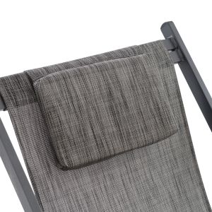 Chaise longue aluminum gray with cushion Hm5076,10 59,5x99x97cm beach/garden