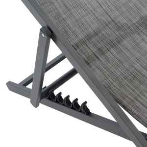 Chaise longue aluminum gray with cushion Hm5076,10 59,5x99x97cm beach/garden