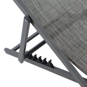 Chaise longue aluminum gray with cushion Hm5076,10 59,5x99x97cm beach/garden