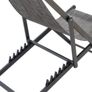 Chaise longue aluminum gray with cushion Hm5076,10 59,5x99x97cm beach/garden