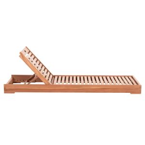 Chaise longue without cushions Chet Hm6160 teak wood in natural color 200x65x13cm.