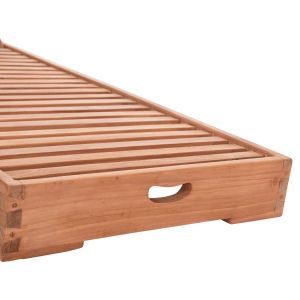 Chaise longue without cushions Chet Hm6160 teak wood in natural color 200x65x13cm.