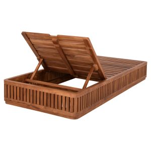 Chaise longue without cushions Vernon Hm6331 teak wood in natural color 200x80x25cm.