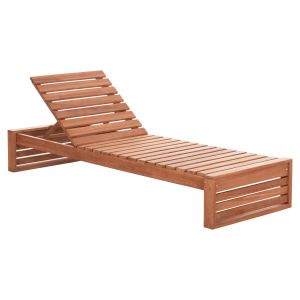 Chaise longue without cushions Zizel Hm6161 teak wood in natural color 200x71x30cm.