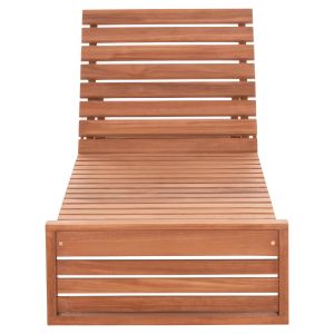 Chaise longue without cushions Zizel Hm6161 teak wood in natural color 200x71x30cm.