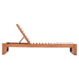 Chaise longue without cushions Zizel Hm6161 teak wood in natural color 200x71x30cm.